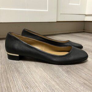 Talbots Black Flats with Silver Accent